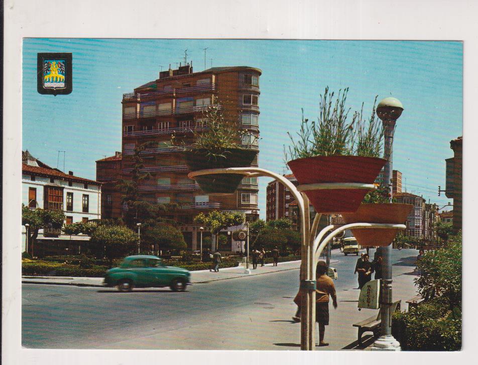 Miranda de Ebro- Plaza de prim y jardinillos. Escudo de oro. Fechada al dorso en 1973