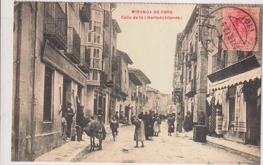 Miranda de Ebro. Calle de la libertada (Allende) Tarjeta Postal Reedición del diario de Miranda